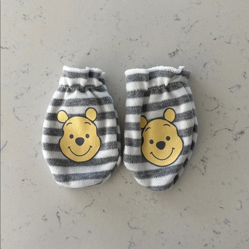 Pooh Bear Baby Mittens- Set of 3